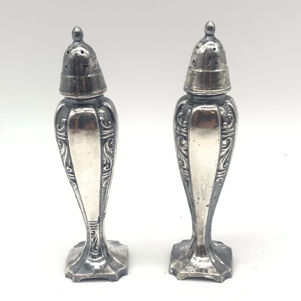 Harmony House Salt and Pepper Shakers Silver Plated Personality by Masco Vintage